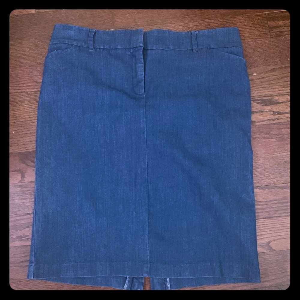 Denim pencil skirt